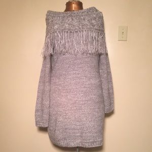 Grey Knit Sweater Dress
